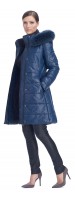 Milly Blue Leather Puffy Coat